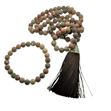 Last inn bildet i Galleri-visningsprogrammet, Sett med kjede og armbånd i tromlet stein