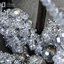 Last inn bildet i Galleri-visningsprogrammet, Kjede, 3 i 1, glassklar, av 2 armbånd og kjede i japanske glassperler
