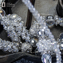 Last inn bildet i Galleri-visningsprogrammet, Kjede, 3 i 1, glassklar, av 2 armbånd og kjede i japanske glassperler
